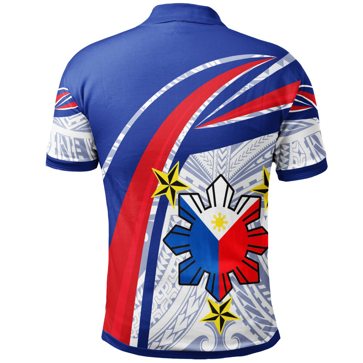 Philippines Polo Shirt Polynesian Pattern With Flag - Polynesian Pride