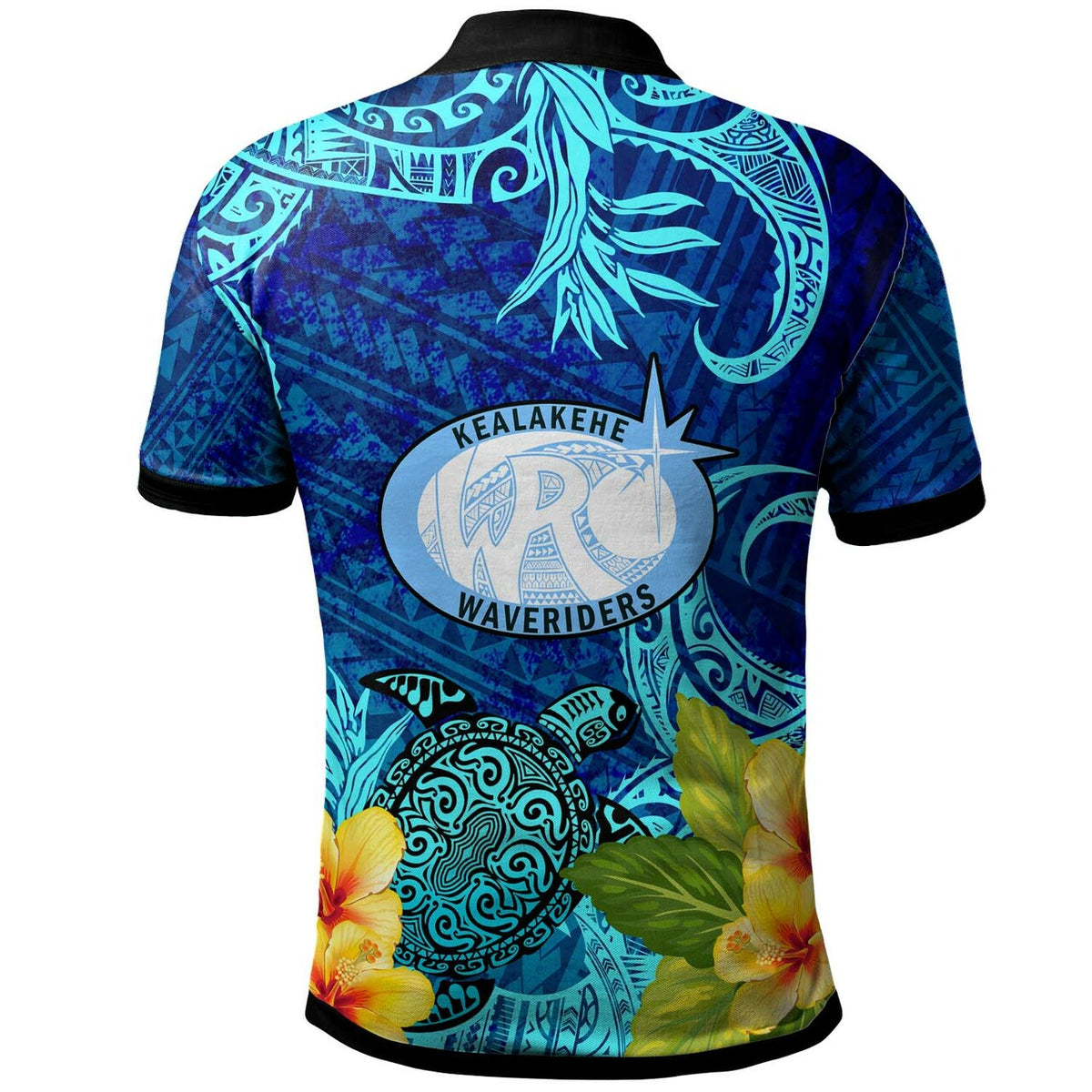 Hawaii Custom Polo Shirt Kealakehe High School with Polynesian Patterns and Hibicus Flower LT10 - Polynesian Pride