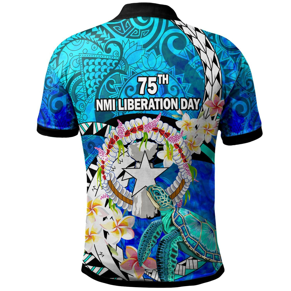 Northern Mariana Islands Polo Shirt CNMI Polynesian Culture with Turtle and Plumeria Polo Shirt LT10 - Polynesian Pride