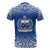Samoa Custom T Shirt Samoa Flag Polynesian Tattoo Fog Blue - Polynesian Pride