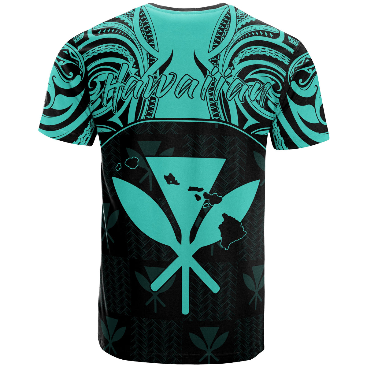 Hawaiian Kanaka T Shirt Demodern Turquoise - Polynesian Pride
