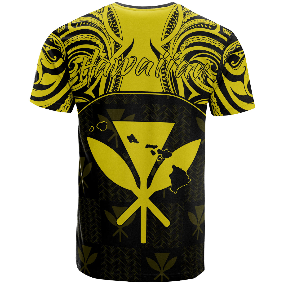 Hawaiian Kanaka T Shirt Demodern Yellow - Polynesian Pride