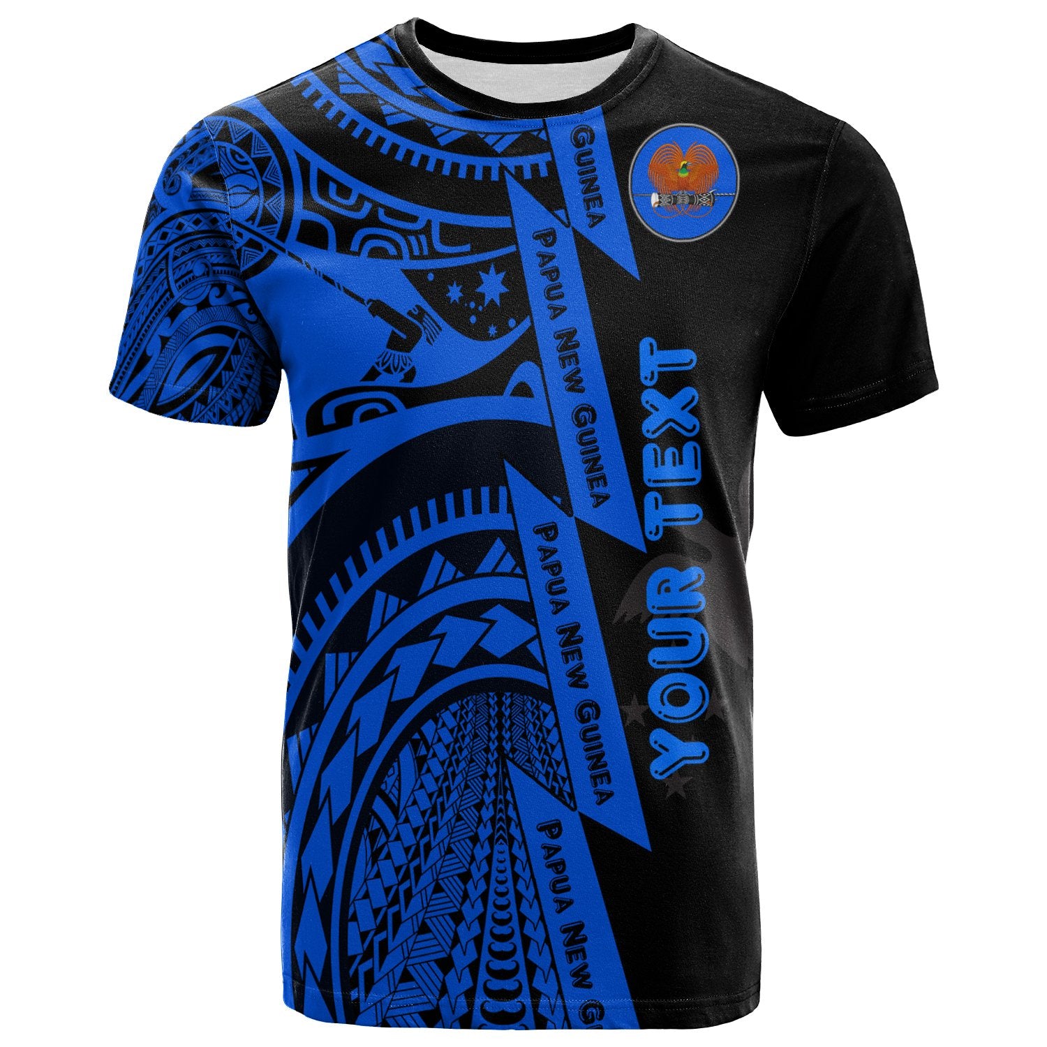Polynesian Guinea T Shirt Moana Maui Tattoo With Coat Of Arm Guinea(Blue) Unisex Red - Polynesian Pride