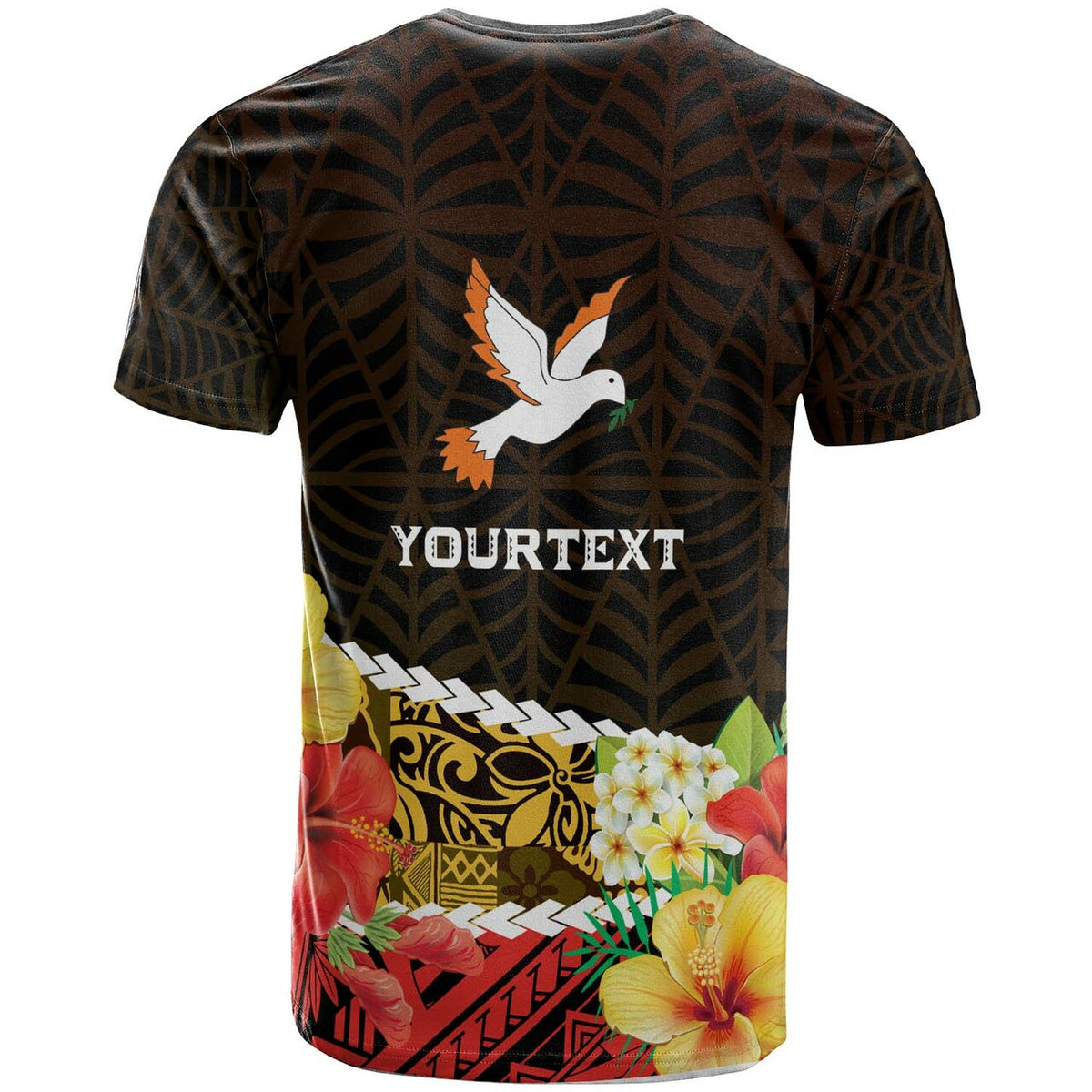 Tonga Custom T Shirt Tailulu College Polynesian with Flower and Tonga Pattern LT10 - Polynesian Pride