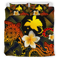 Papua New Guinea Polynesian Bedding Set - Lauhala Turtle Plumeria Tropical - Polynesian Pride