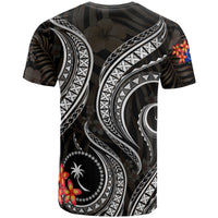 Chuuk Micronesian T Shirt Black Plumeria - Polynesian Pride