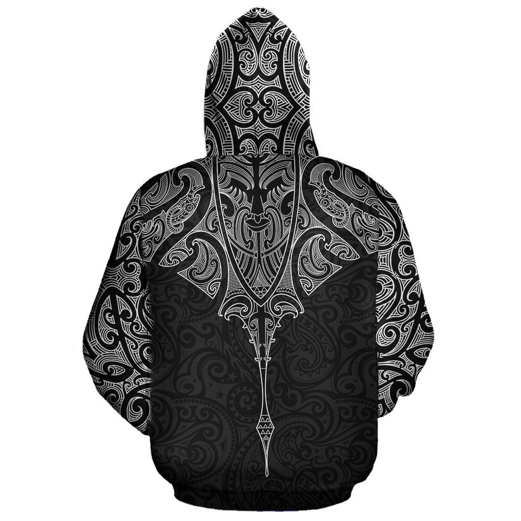 New Zealand Hoodie Manta Maori Ta Moko - Polynesian Pride