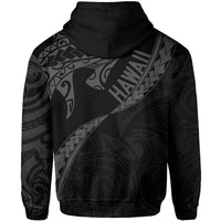 Hawaiian Kanaka Hoodie (Zipper) Mano Kihikihi Gray - Polynesian Pride