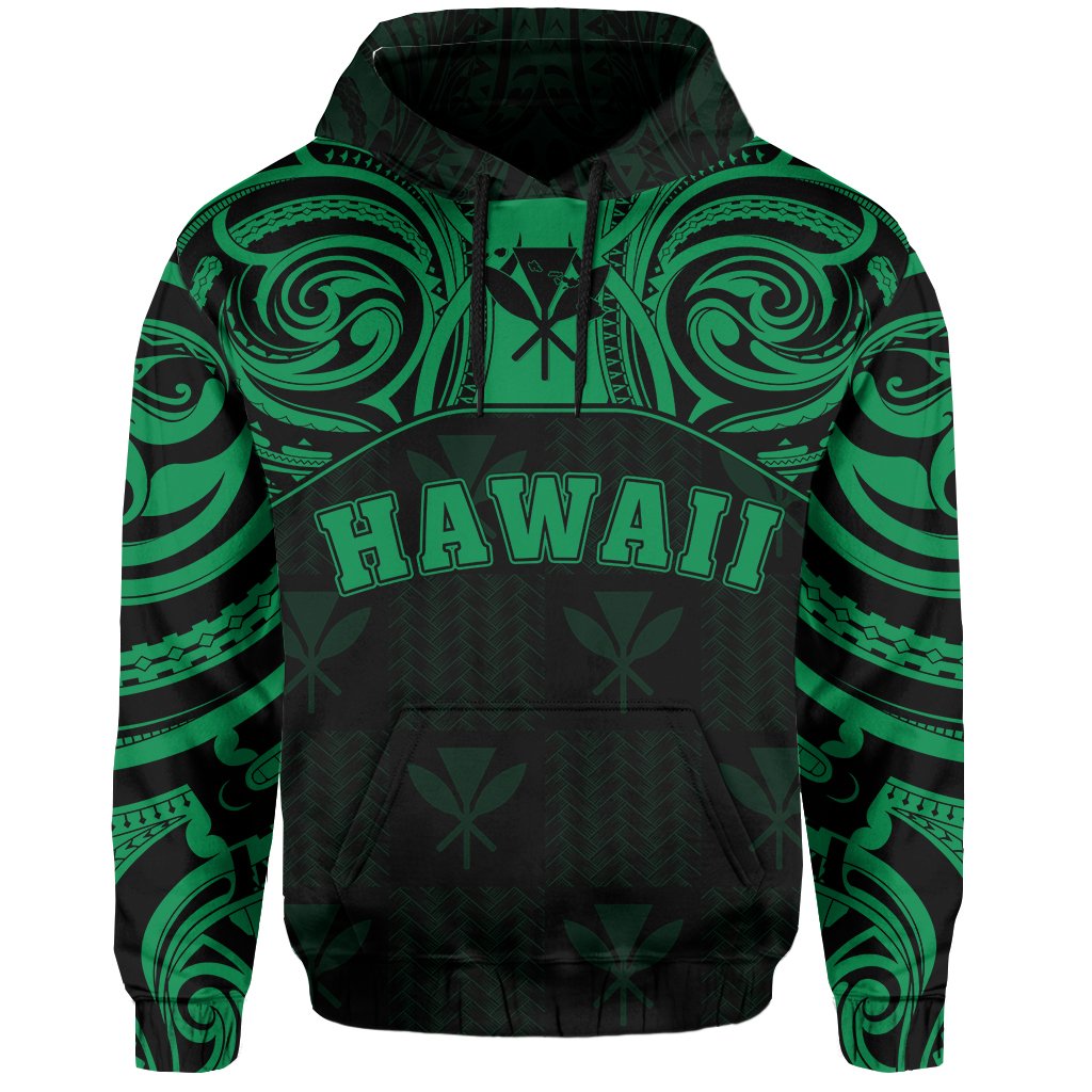 Hawaiian Kanaka Hoodie Demodern Green - Polynesian Pride