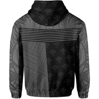 Hawaii King State Polynesian Zipper Hoodie Gray Mult - Polynesian Pride