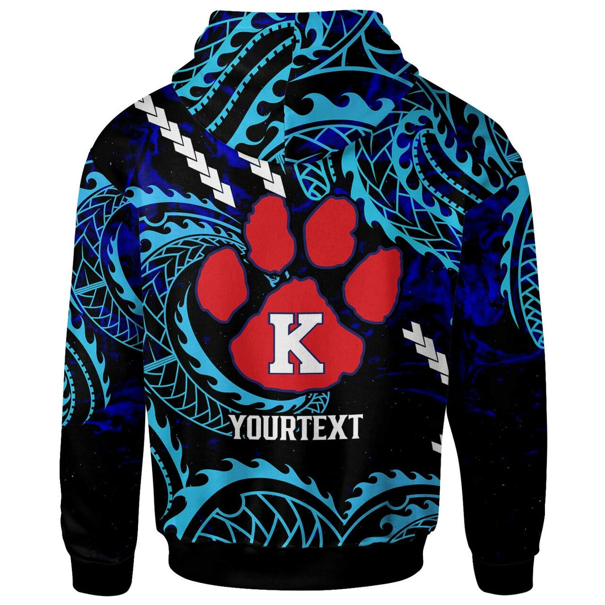Hawaii Custom Hoodie Keaau High School Cougars with Polynesian Patterns Galaxy LT10 - Polynesian Pride