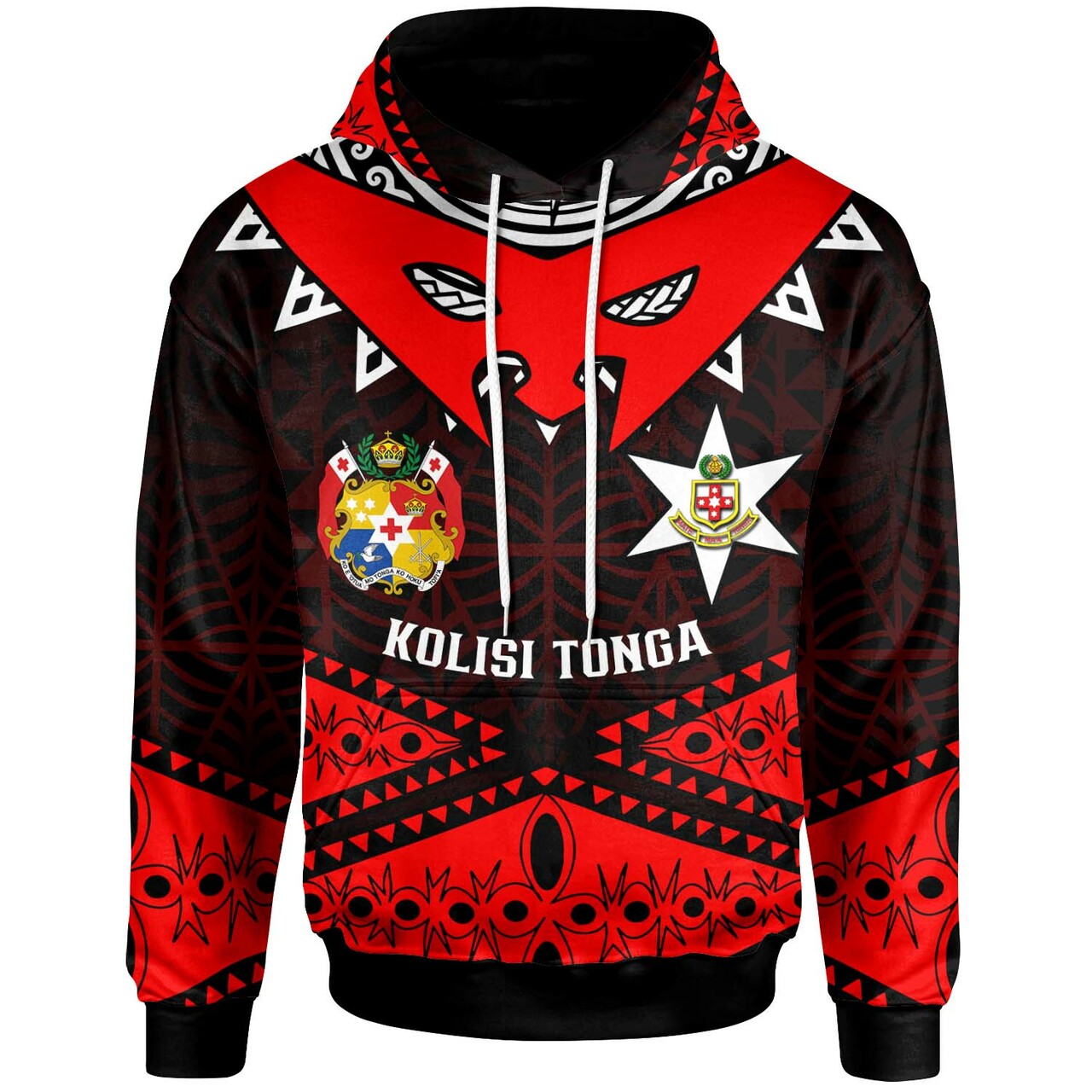 Tonga Custom Hoodie Kolisi Tonga High School with Tonga Patterns Polynesian Culture LT10 Red - Polynesian Pride