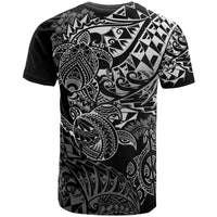 Guam Polynesian T Shirt Guam Coat of Arms White Turtle Flowing - Polynesian Pride