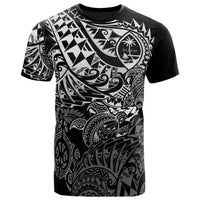 Guam Polynesian T Shirt Guam Coat of Arms White Turtle Flowing Unisex White - Polynesian Pride