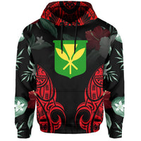 Polynesian Tropic Kanaka Maoli Hibiscus Hawaii Hoodie Red - Polynesian Pride