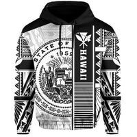 Polynesian Seal of Hawaii Hoodie White NRP Style - Polynesian Pride