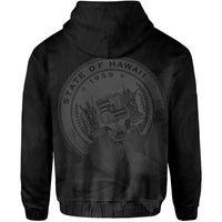 Tropic Hibiscus Seal of Hawaii Hoodie Gray - Polynesian Pride