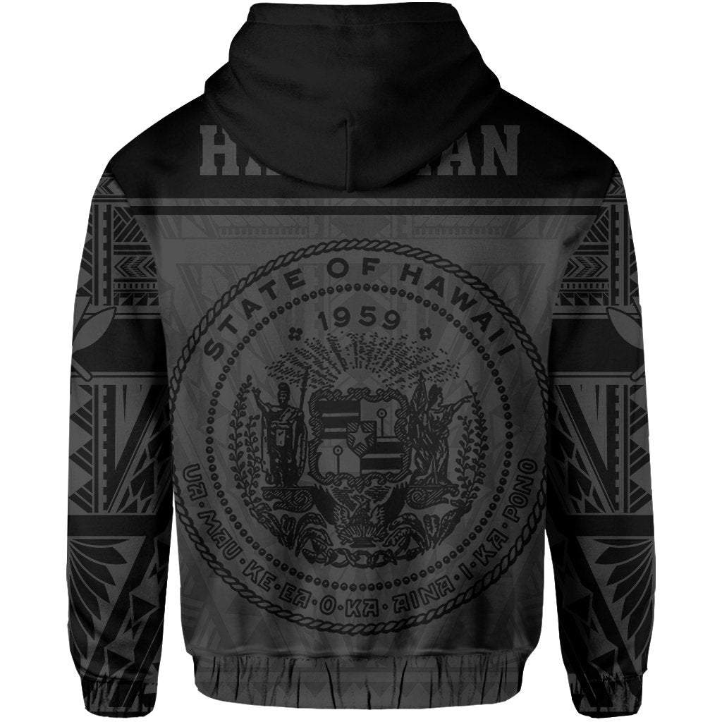 Polynesian Seal of Hawaii Hoodie Gray NRP Style - Polynesian Pride