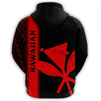 Kanaka Map King Red Zipper Hoodie Edgar Style - Polynesian Pride