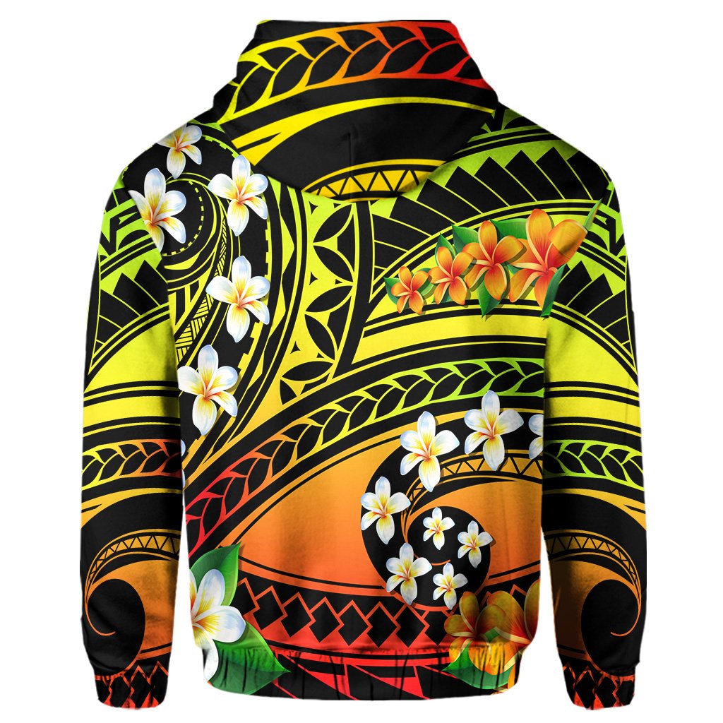 Hawaii Plumeria Polynesian Hoodie Zip Hope AH - Polynesian Pride