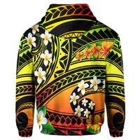 Hawaii Plumeria Polynesian Hoodie Zip Hope AH - Polynesian Pride