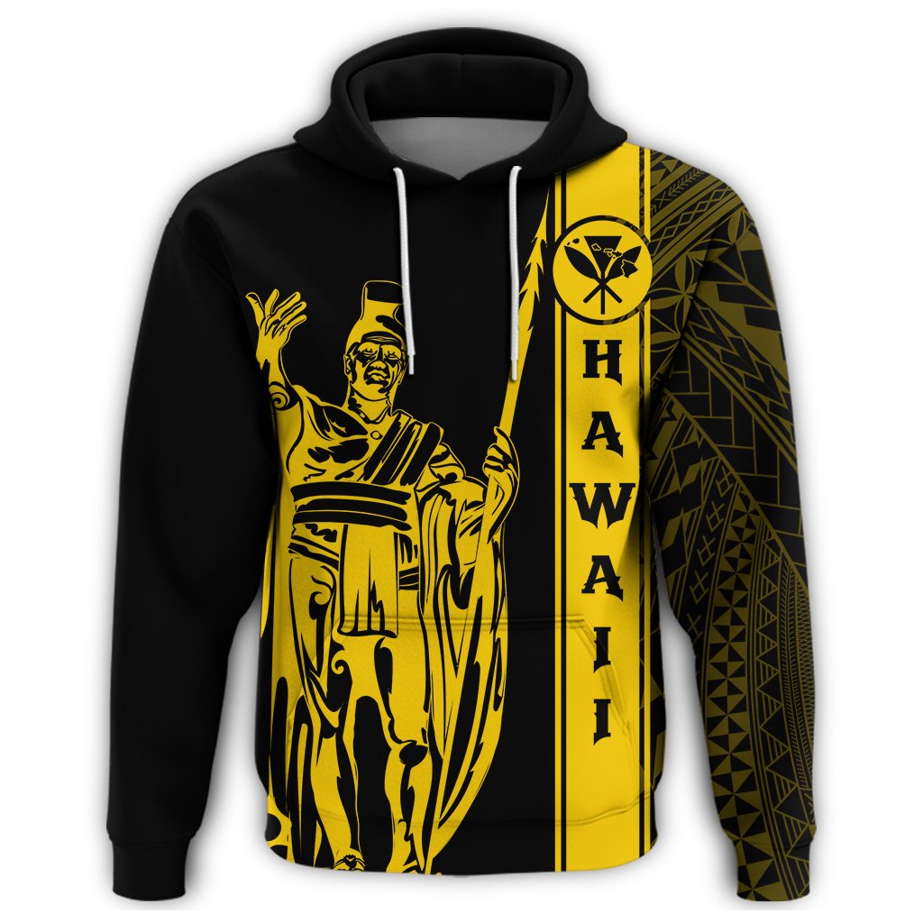 Kanaka Map King Yellow Hoodie Edgar Style - Polynesian Pride