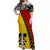 PNG Hibiscus Tribal Pattern Off Shoulder Long Dress - Madang Province LT7 Long Dress Black - Polynesian Pride