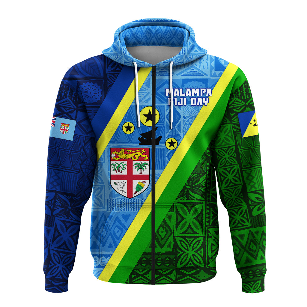 Vanuatu Malampa Fiji Day Zip Hoodie Combine Flag Design LT4 - Polynesian Pride