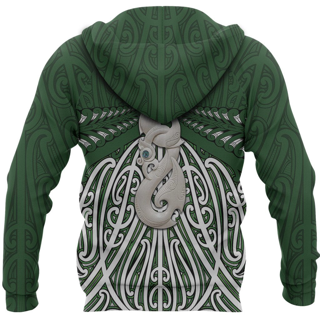Maori Moko Tattoo Hoodie, Manaia Pounamu Pullover Hoodie - Polynesian Pride
