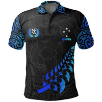 New Zealand Maori Rugby Lion Polo Shirt Customized - Polynesian Pride