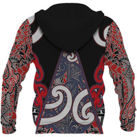 Maori Rugby Zip Hoodie Mangu - Polynesian Pride
