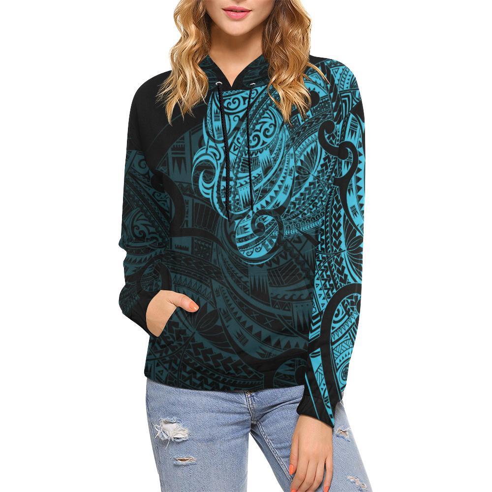 Maori Hoodie, New Zealand Maori Tattoo All Over Print Hoodie - Polynesian Pride