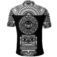 Marquesas Islands Polo Shirt Marquesan Tattoo Simplified Version Black LT8 - Polynesian Pride