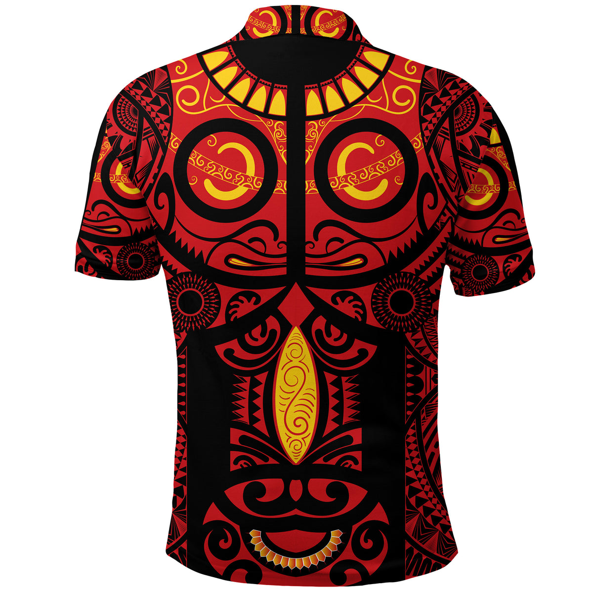 Marquesas Islands Polo Shirt Marquesan Tattoo Original Style Red LT8 - Polynesian Pride