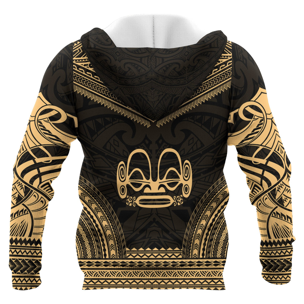 Marquesas Islands Polynesian Chief Custom Hoodie Gold Version Unisex Gold - Polynesian Pride