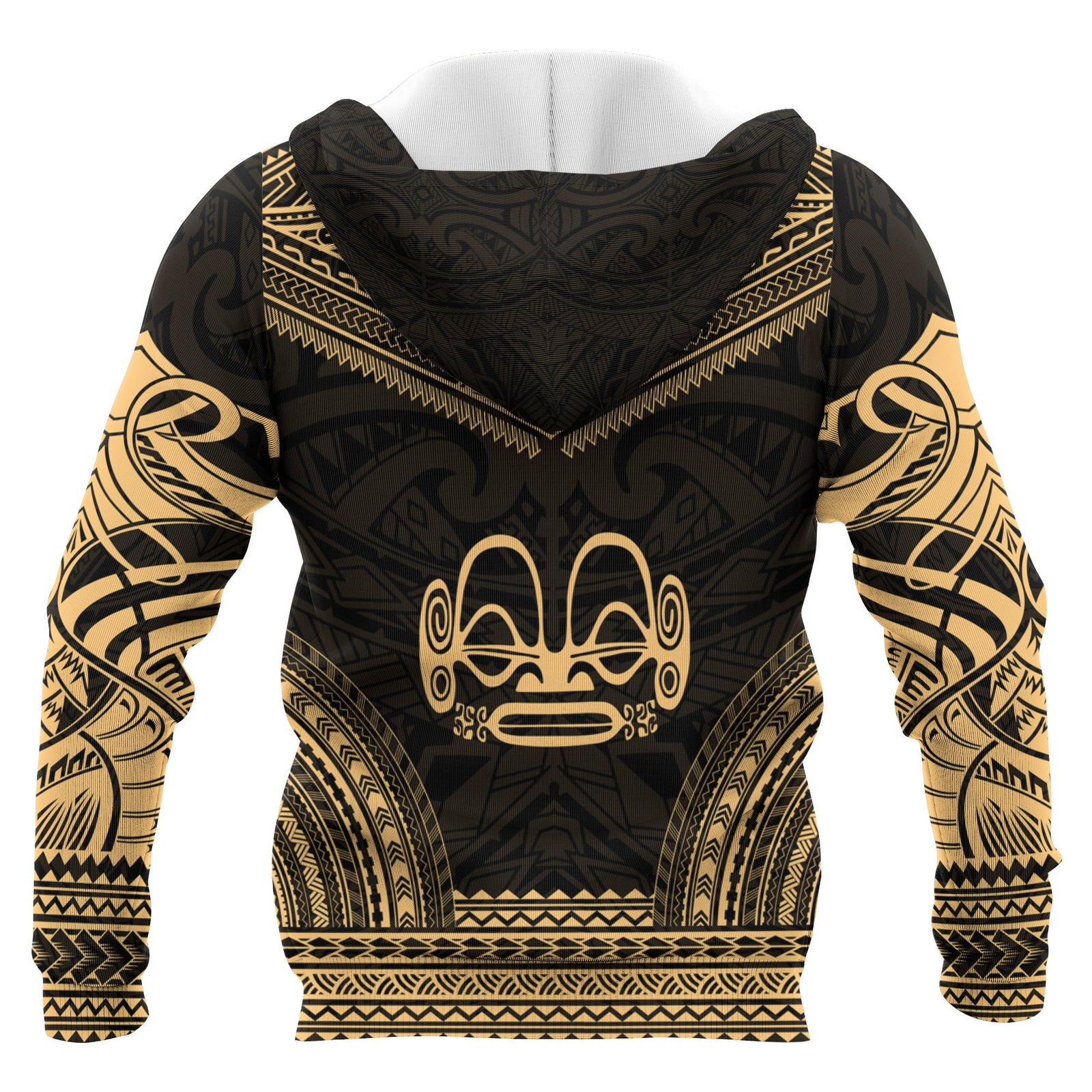 Marquesas Islands Polynesian Chief Custom Hoodie Gold Version Unisex Gold - Polynesian Pride