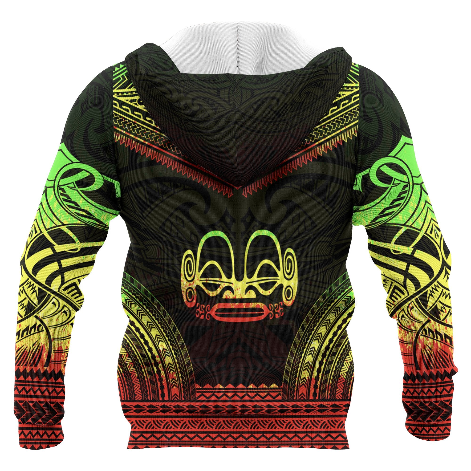 Marquesas Islands Polynesian Chief Custom Zip up Hoodie Reggae Version Unisex Reggae - Polynesian Pride