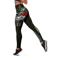 Marquesas Islands Hibiscus Leggings A7 Black - Polynesian Pride