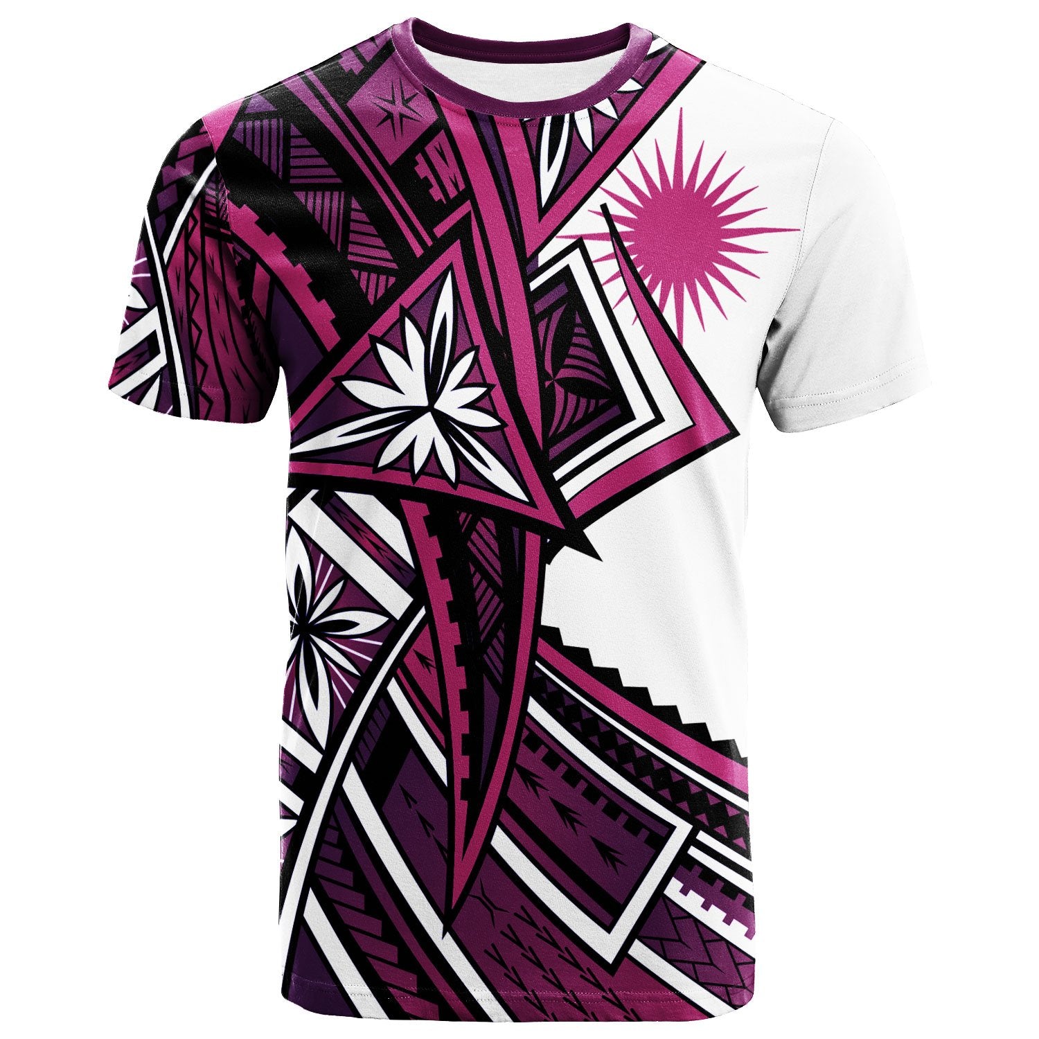 Marshall IslandsT Shirt Tribal Flower Special Pattern Purple Color Unisex Purple - Polynesian Pride