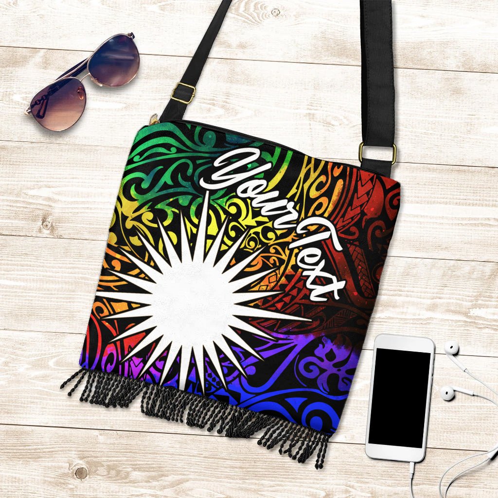 Marshall Islands Custom Personalised Boho Handbag - Rainbow Polynesian Pattern One Style One Size Rainbow - Polynesian Pride