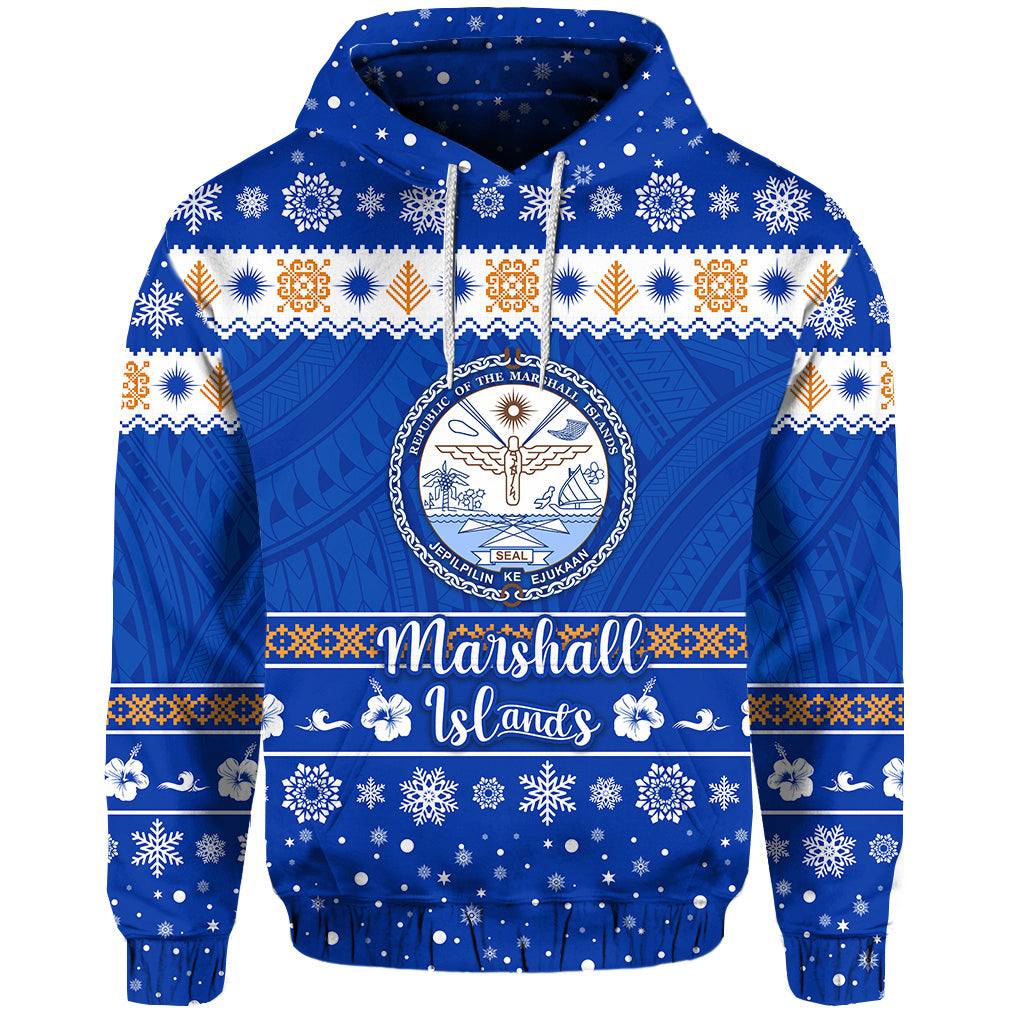 Custom Marshall Islands Christmas Hoodie Simple Style LT8 - Polynesian Pride