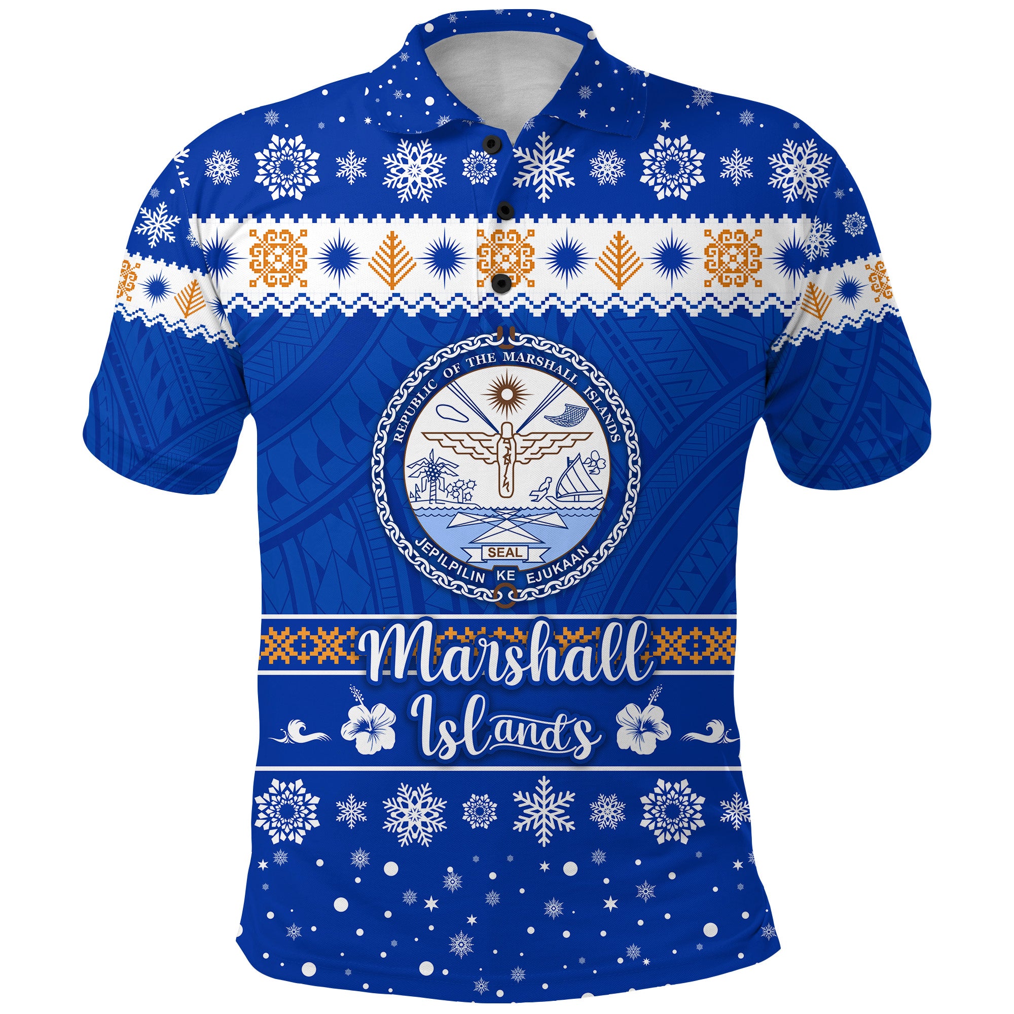 Marshall Islands Christmas Polo Shirt Simple Style LT8 - Polynesian Pride