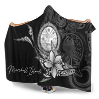 Marshall Islands Hooded Blanket - Fish With Plumeria Flowers Style - Polynesian Pride