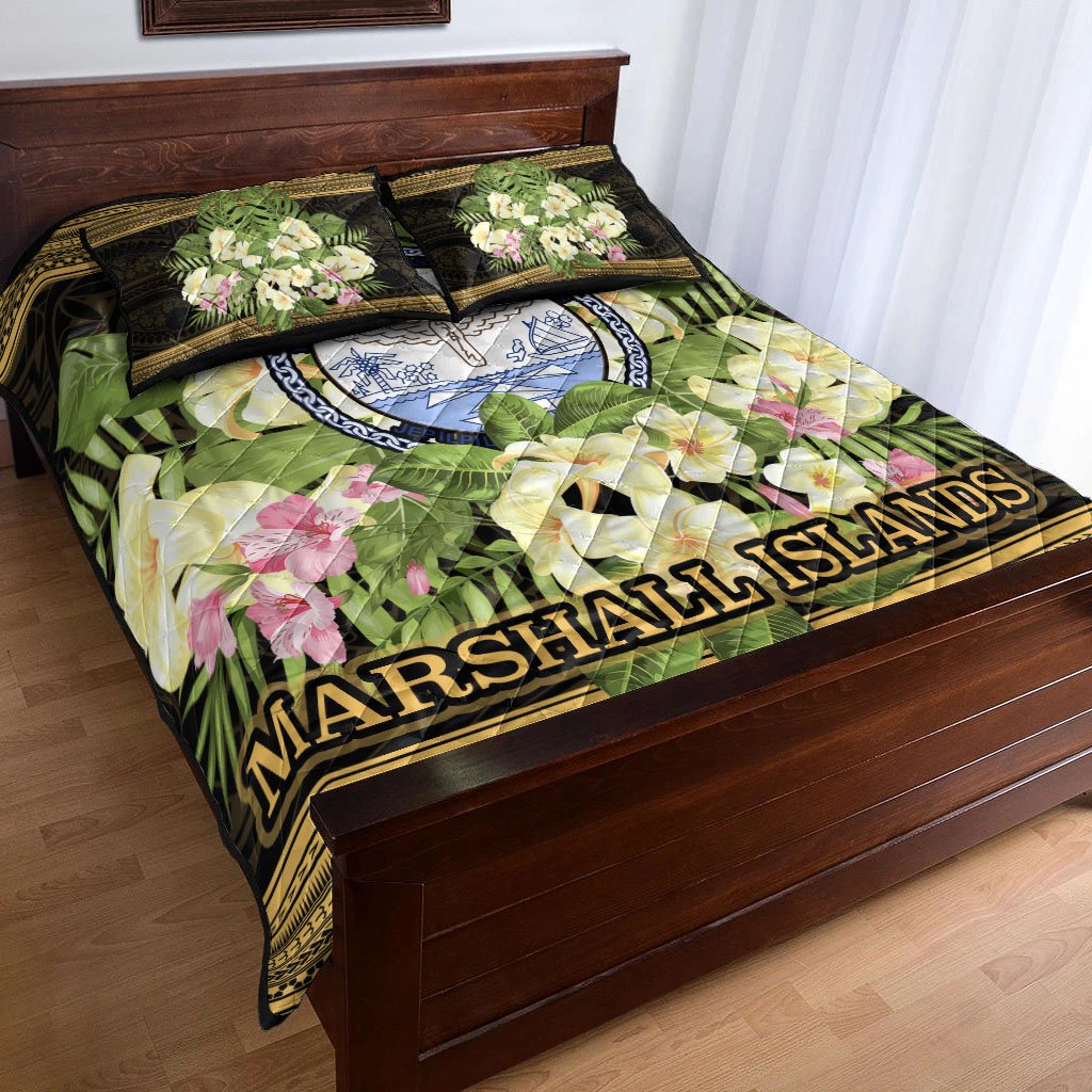 Marshall Islands Quilt Bed Set - Polynesian Gold Patterns Collection - Polynesian Pride