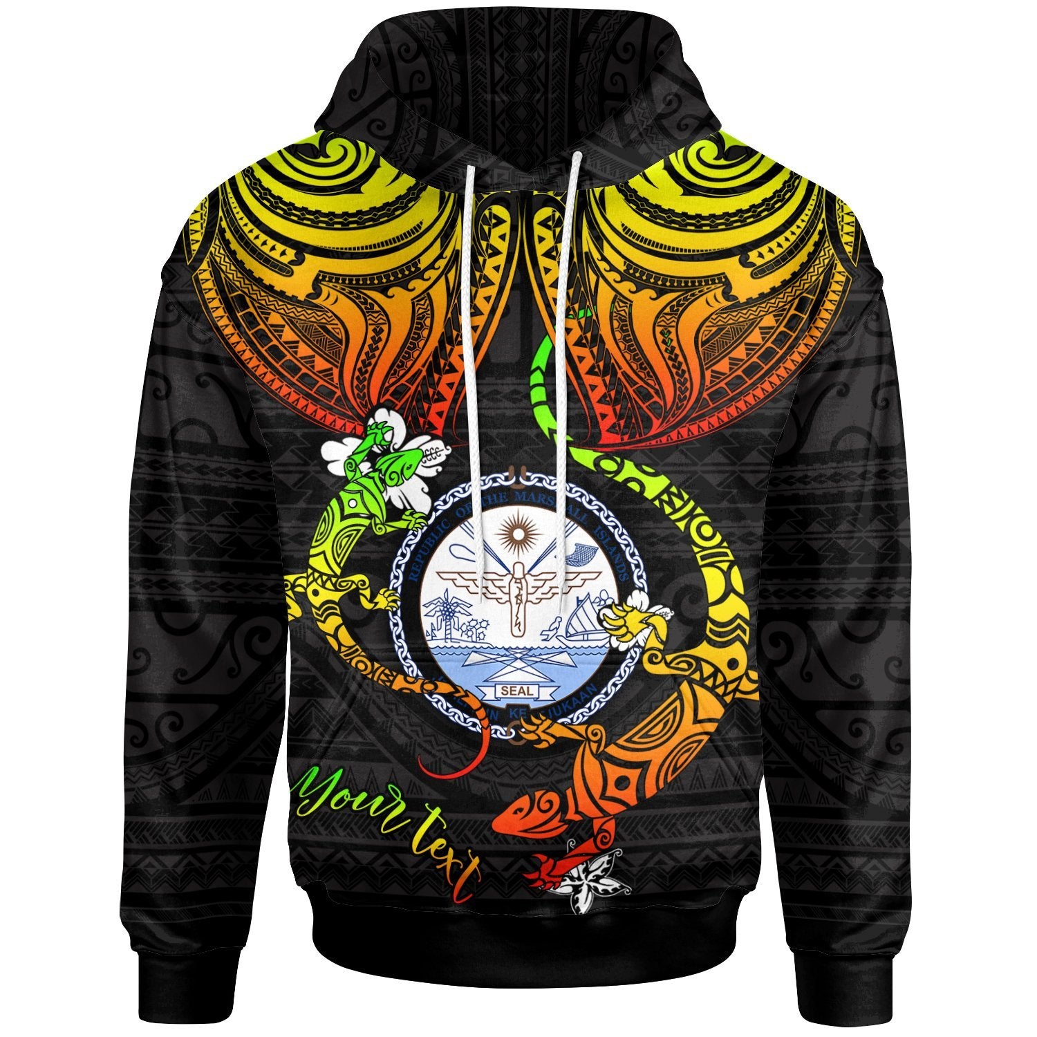 Marshall Islands Custom Hoodie Lizard Good Chest Unisex Reggae - Polynesian Pride