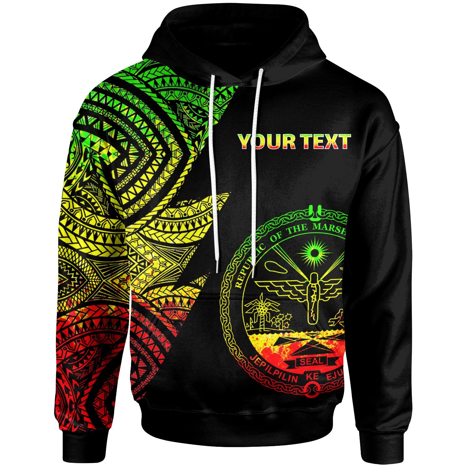 Marshall Islands Custom Personalized Hoodie Flash Style Reggae Unisex Reggae - Polynesian Pride