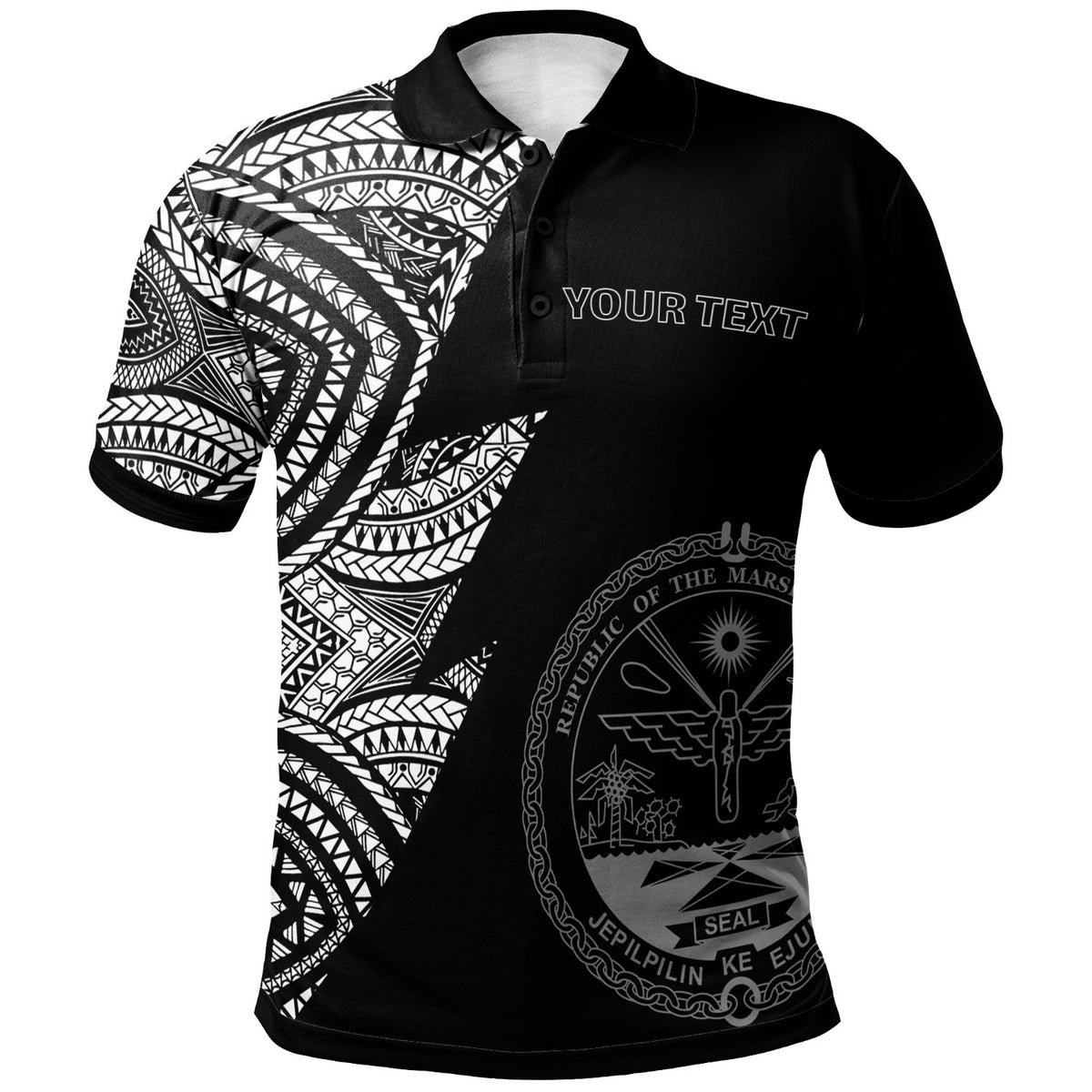 Marshall Islands Custom Polo Shirt Flash Style White White - Polynesian Pride