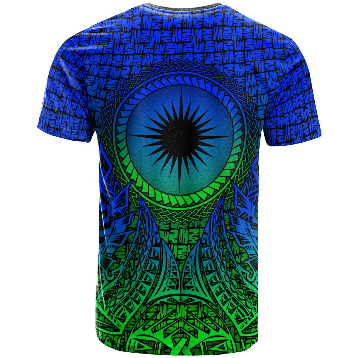 Marshall Islands T Shirt Circle Pattern Blue - Polynesian Pride