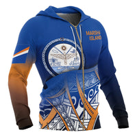 Marshall Islands Coat of Arms Zip up Hoodie Polynesian Pattern - Polynesian Pride