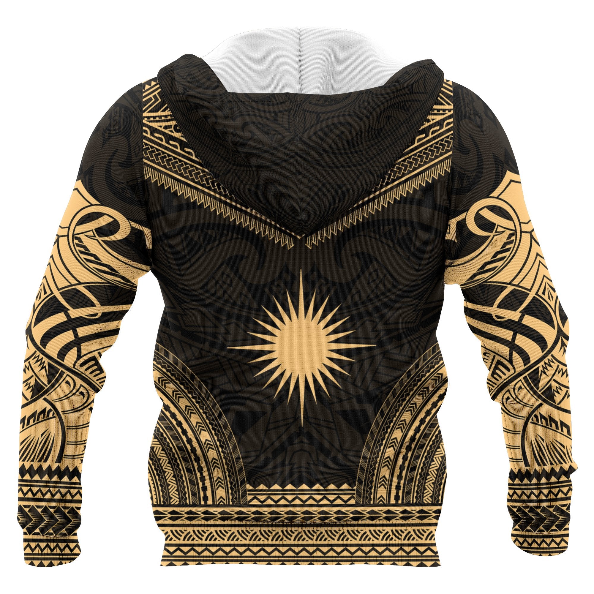 Marshall Islands Polynesian Chief Custom Hoodie Gold Version Unisex Gold - Polynesian Pride